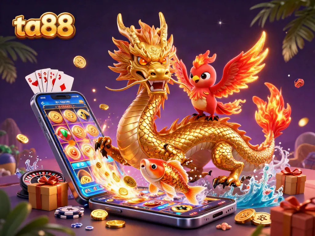 Experience the excitement of ta88 with a vibrant 3D casino scene featuring luck and fortune.