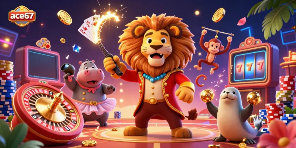 Engage with ace67 casino gaming through dynamic characters, vibrant elements, and winning energy.