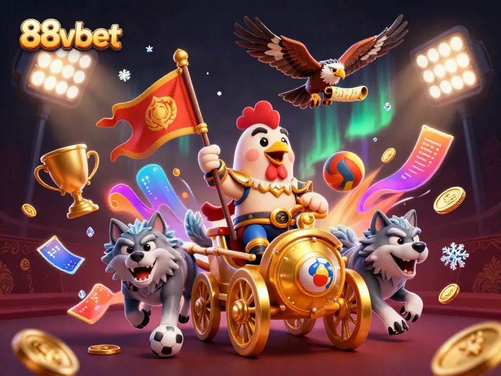 Experience thrilling gaming with 88vbet, featuring unique 3D cartoon elements and dynamic gambling action.