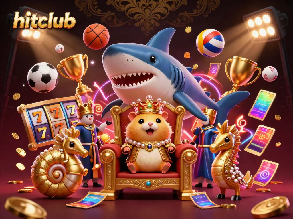 Join hitclub for thrilling gambling excitement with a golden hamster king ruling from a megalodon throne!