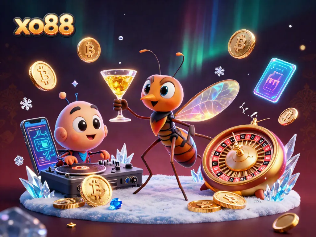 Experience thrilling action at xo88 with vibrant casino mascots and dynamic game-themed elements.