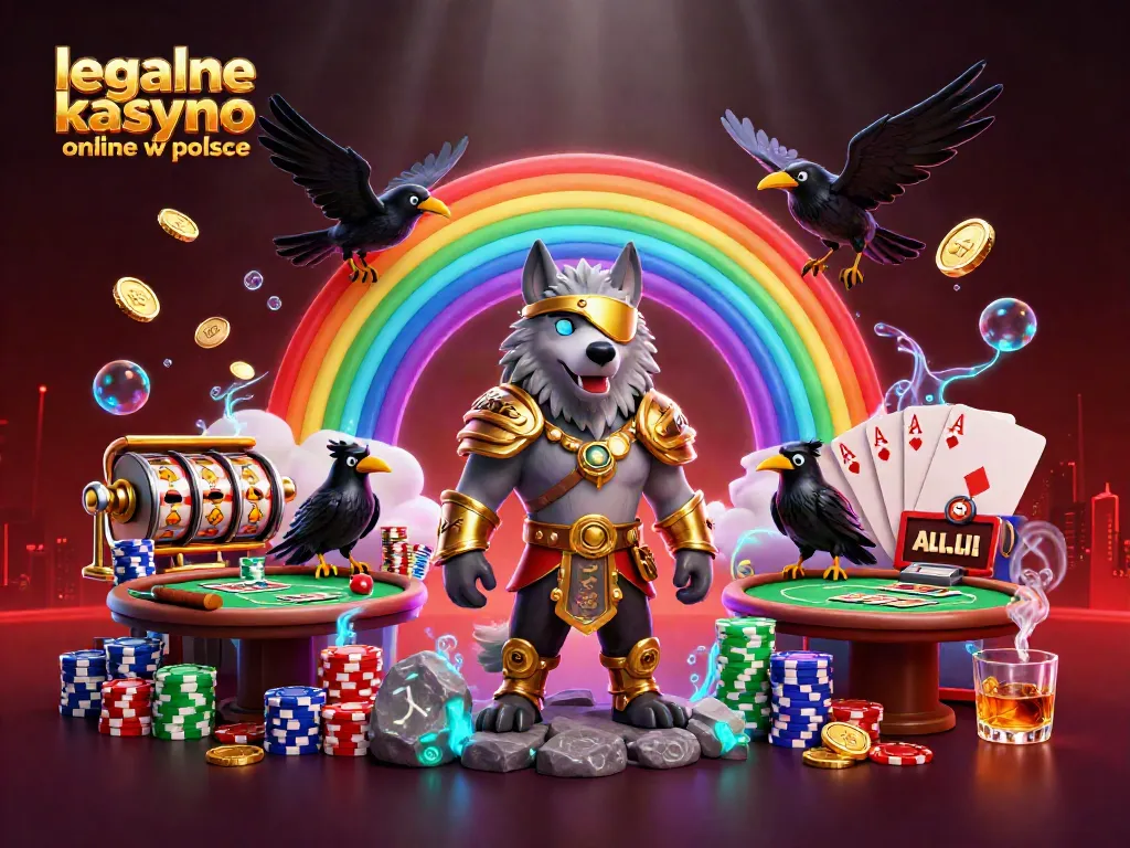 Experience the excitement of legalne kasyno online w polsce with vibrant slot reels and radiant casino elements in this action-packed scene.