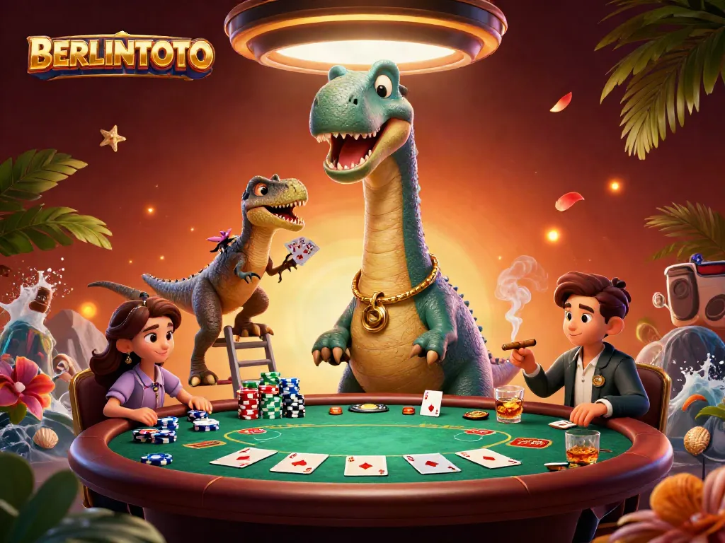 Engage with BERLINTOTO as you witness an epic casino showdown of a giant brontosaurus and raptor.