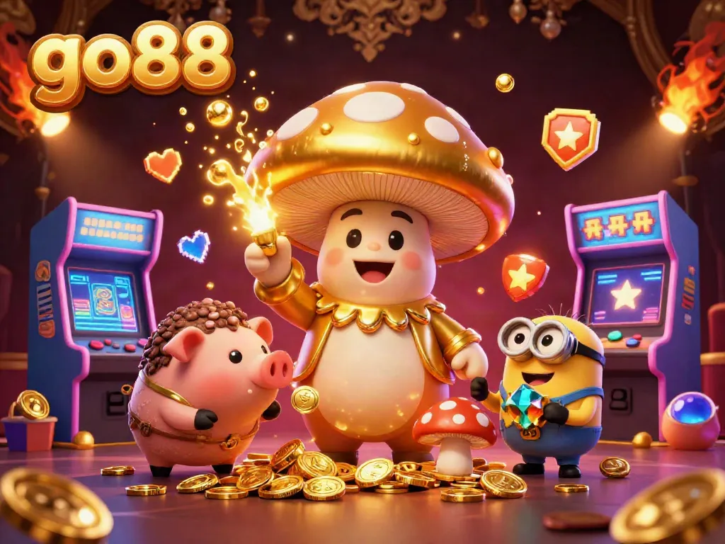 Experience thrilling gameplay with go88 in an ultra-detailed 3D casino illustration featuring magical characters and dynamic gaming elements.