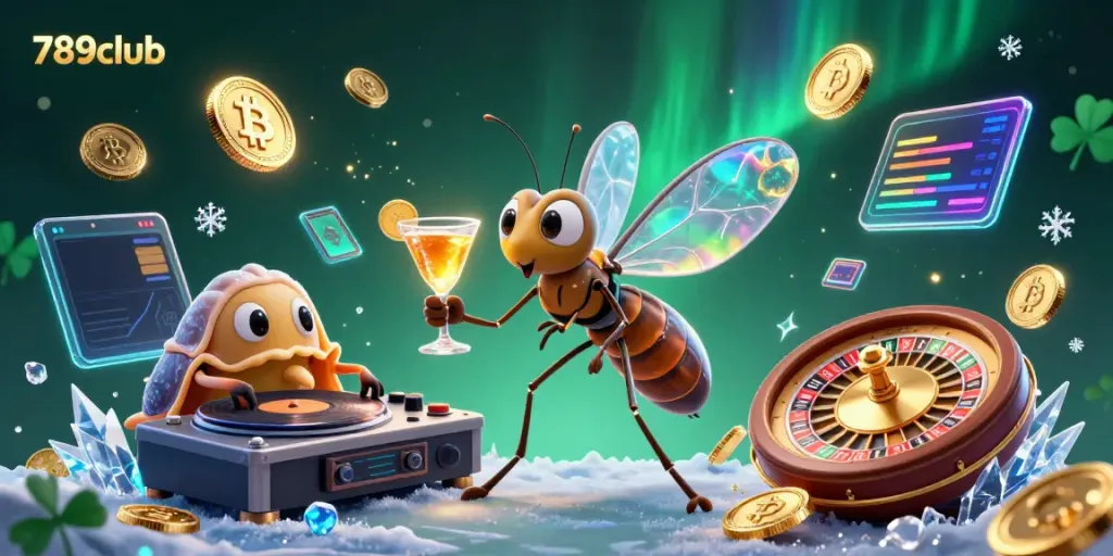 Engage with the exciting world of 789club through a vibrant illustration featuring casino-themed characters and elements.