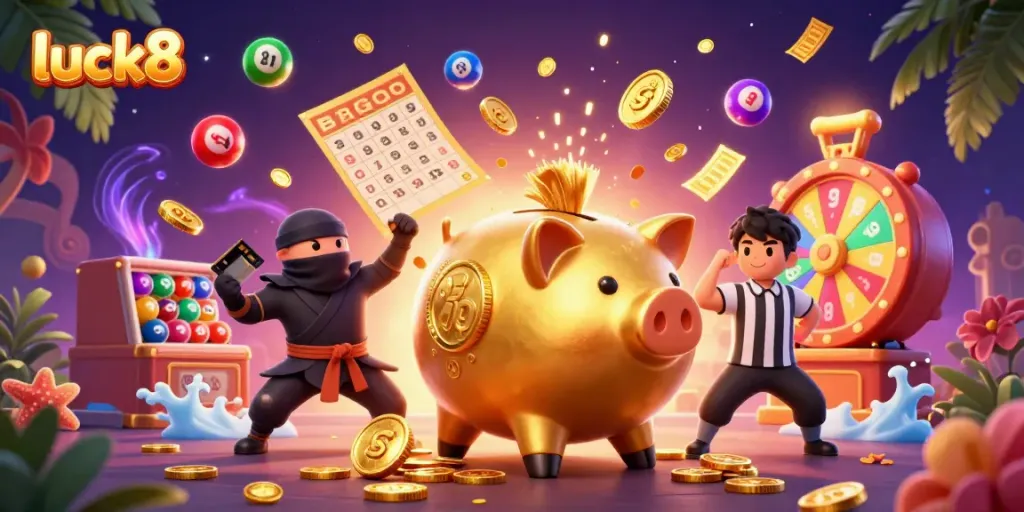 Engage with luck8's vibrant casino atmosphere featuring exciting characters and dynamic game elements.