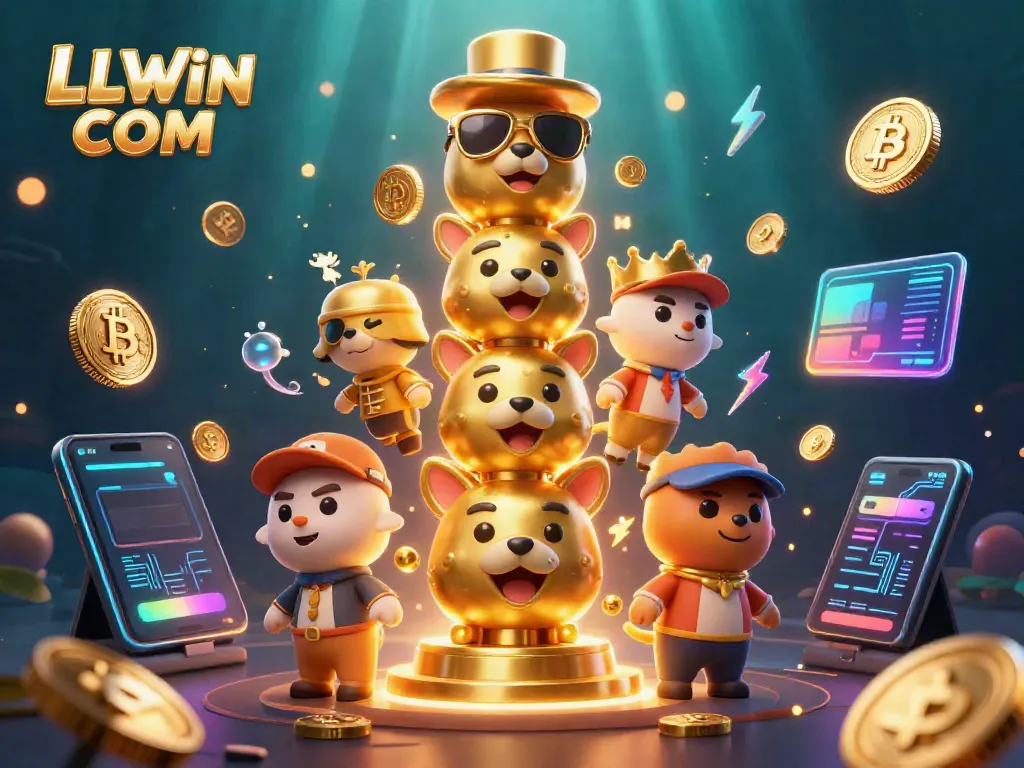 Experience interactive gaming adventures at LLWIN COM with vibrant casino-themed 3D elements.