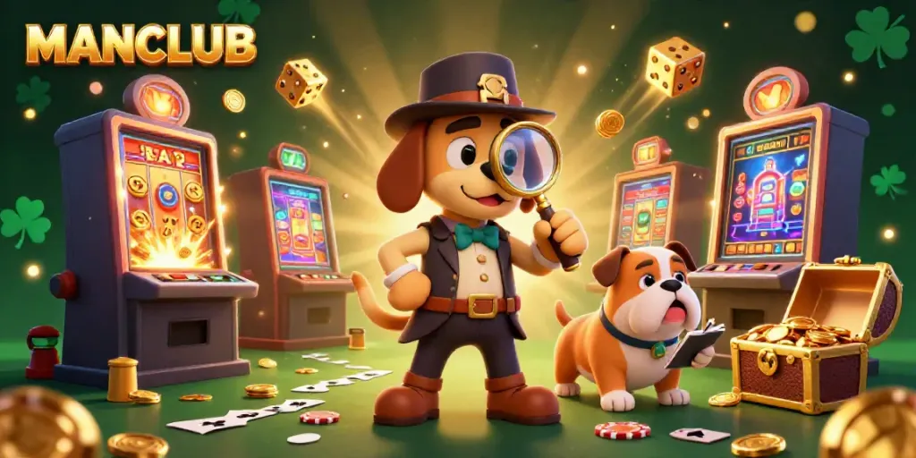 Experience thrilling casino action with MANCLUB as a detective hunts for winning poker chip clues.