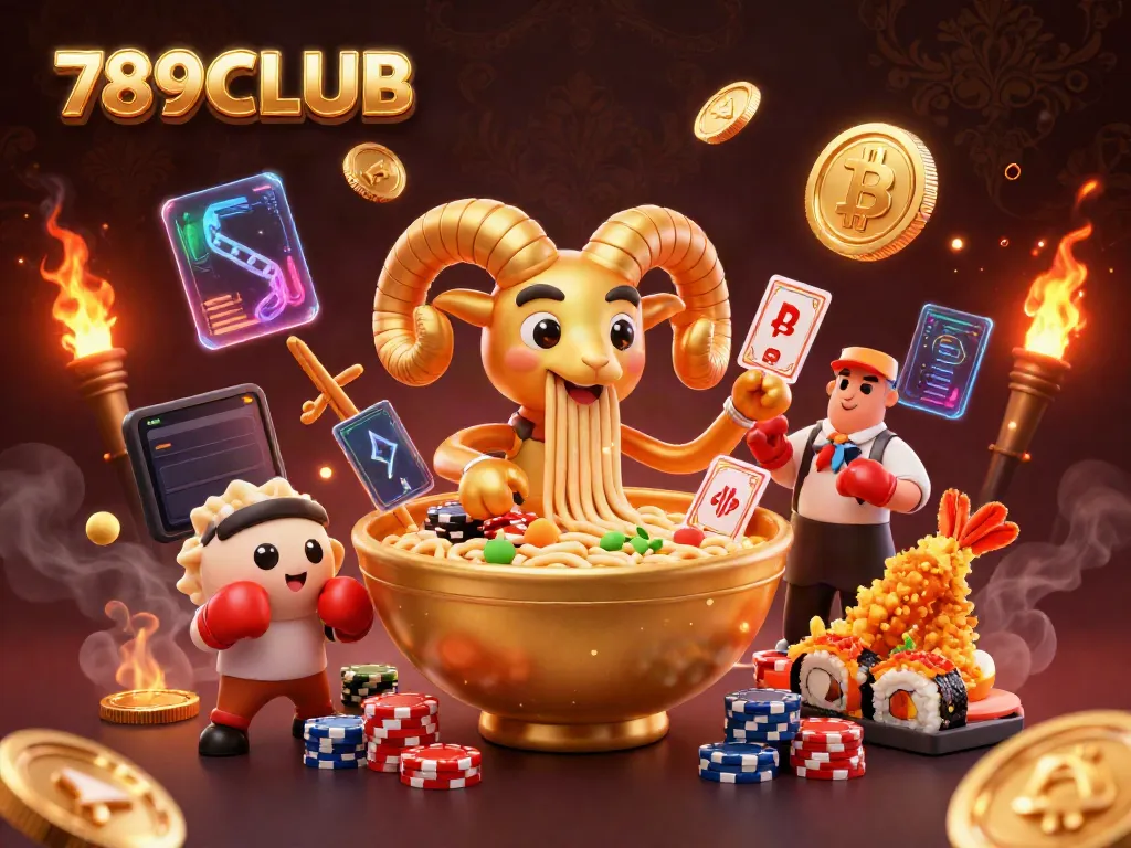 Experience thrilling action at 789CLUB with a vibrant 3D casino scene featuring playful characters.