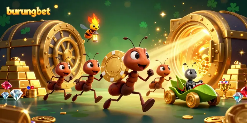 Bermain di burungbet dengan karakter lucu mengumpulkan chip poker emas