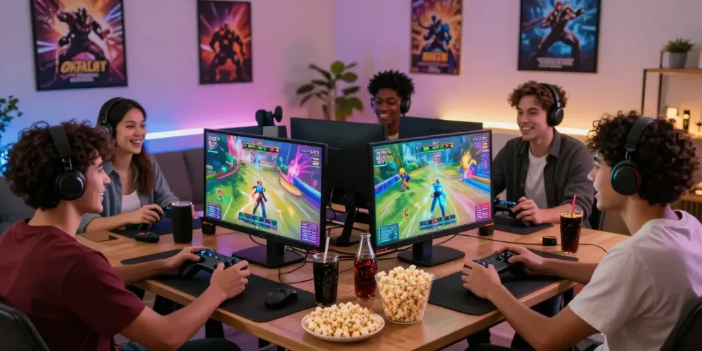 Wismabet memberikan pengalaman bermain game yang menyenangkan di ruang tamu, dengan pemain berkompetisi secara seru.