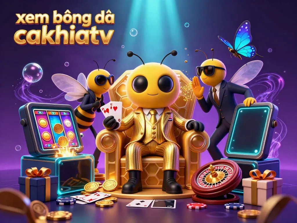 Engage in xem bóng đá cakhiatv with a vibrant, action-packed scene featuring casino elements and dynamic characters.