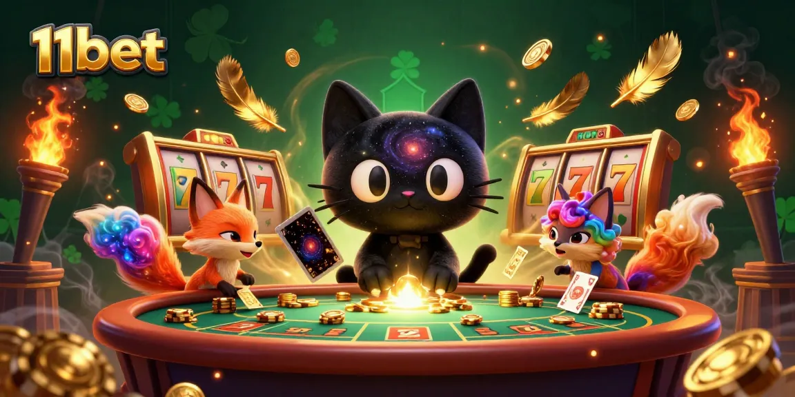 Experience thrilling action at 11bet with colorful cosmic casino characters pulling in winnings.