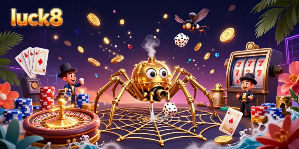 Experience thrilling gameplay at luck8 with rich visuals of a casino world featuring dynamic characters and elements.