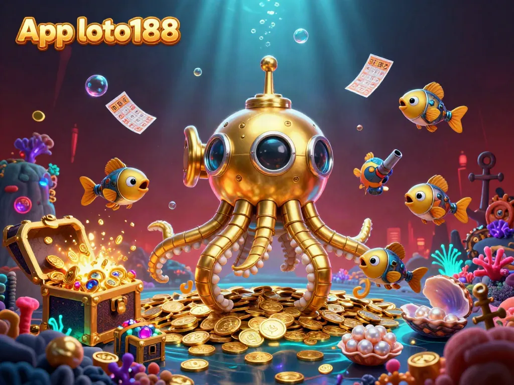 Join the action with the App loto188 as it offers exciting lottery games amid swirling golden coins.