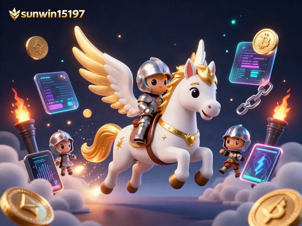 Engage with sunwin15197, experiencing thrilling 3D cartoon gaming adventures amidst dazzling crypto elements.