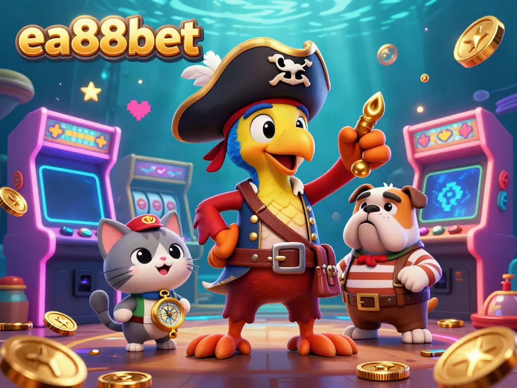 Experience thrilling action at ea88bet with our vibrant casino adventure illustration featuring animated pirate characters.