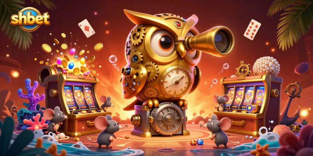 Experience the thrilling action at shbet with 3D characters in a vibrant, dynamic casino scene.