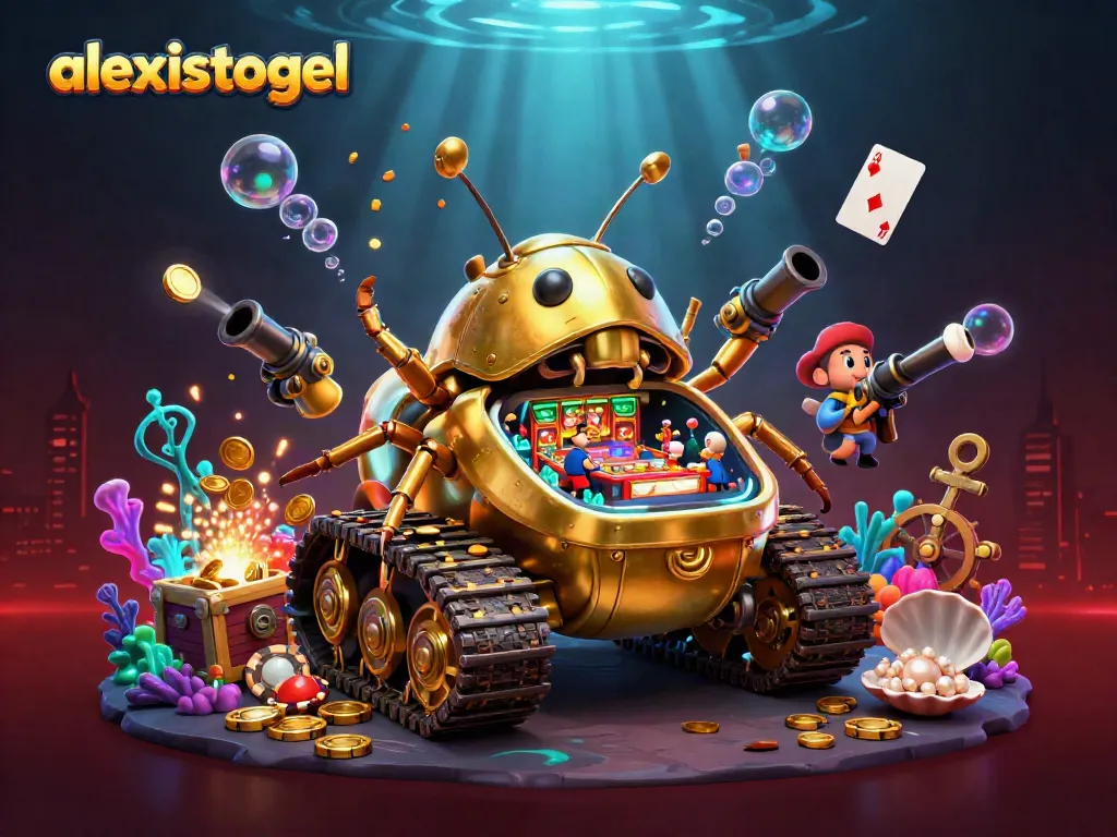 Experience excitement with alexistogel's vibrant miniature casino scene within a golden beetle tank.