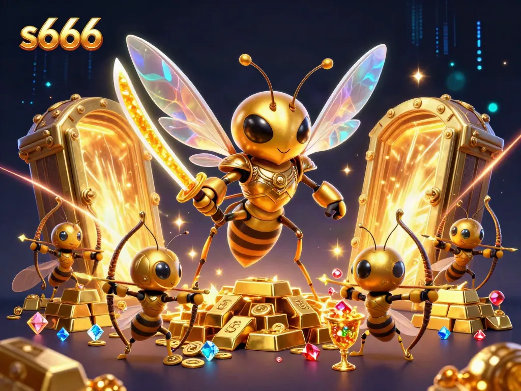 Experience exhilarating wins with S666 at this ultra-detailed 3D casino illustration featuring magical elements.