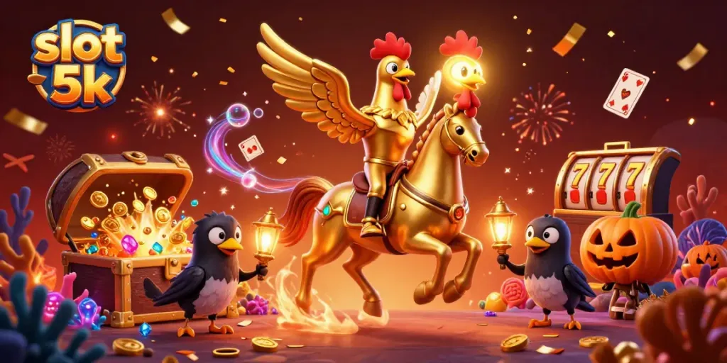 Experience thrilling gameplay with slot 5k and vibrant characters in a magical casino setting.