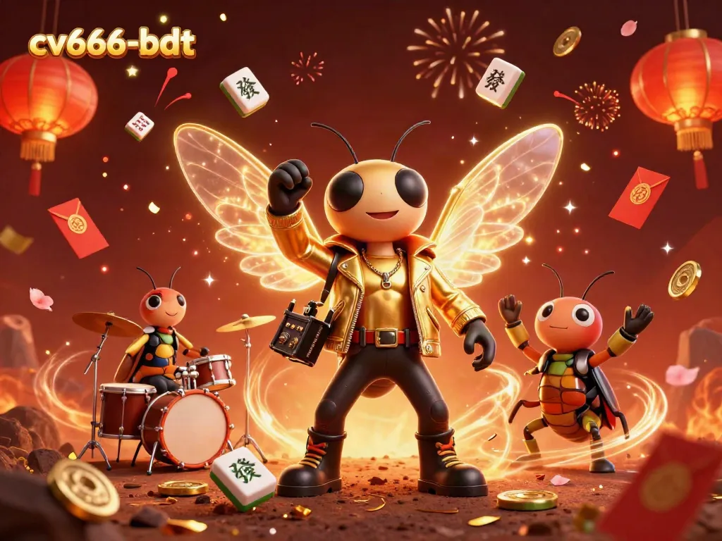 Engage in exciting games at cv666-bdt, featuring a vibrant, dynamic 3D casino illustration.