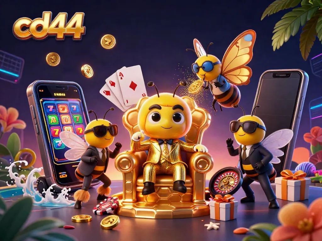 Experience gambling excitement with cd44 as animated casino characters engage in thrilling gameplay.