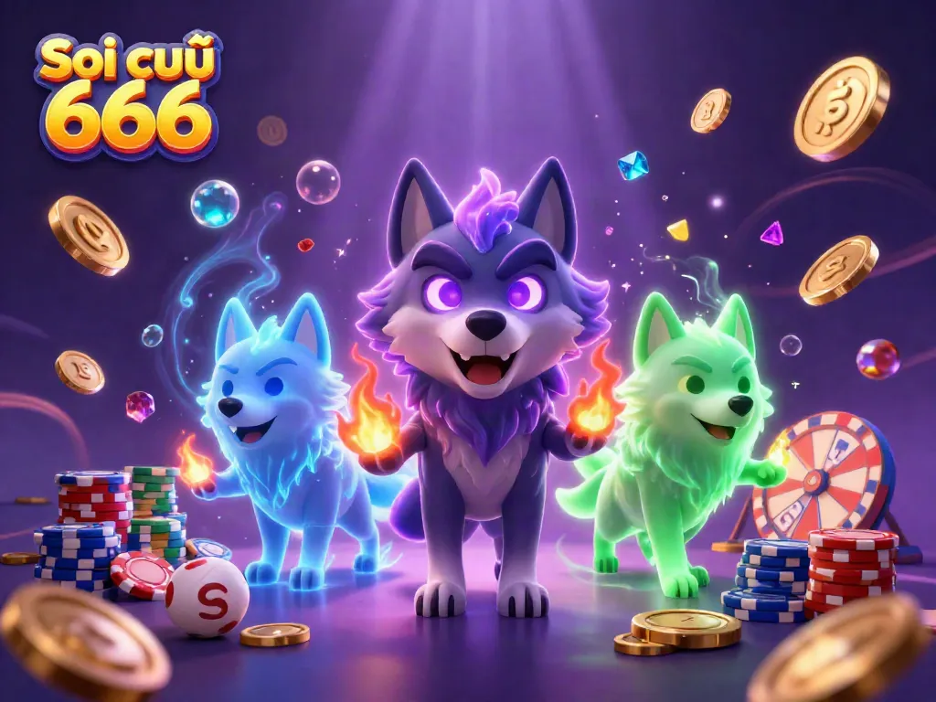 Soi cầu 666 showcases the excitement of lottery gaming with a vibrant 3D illustration featuring dynamic gaming elements.