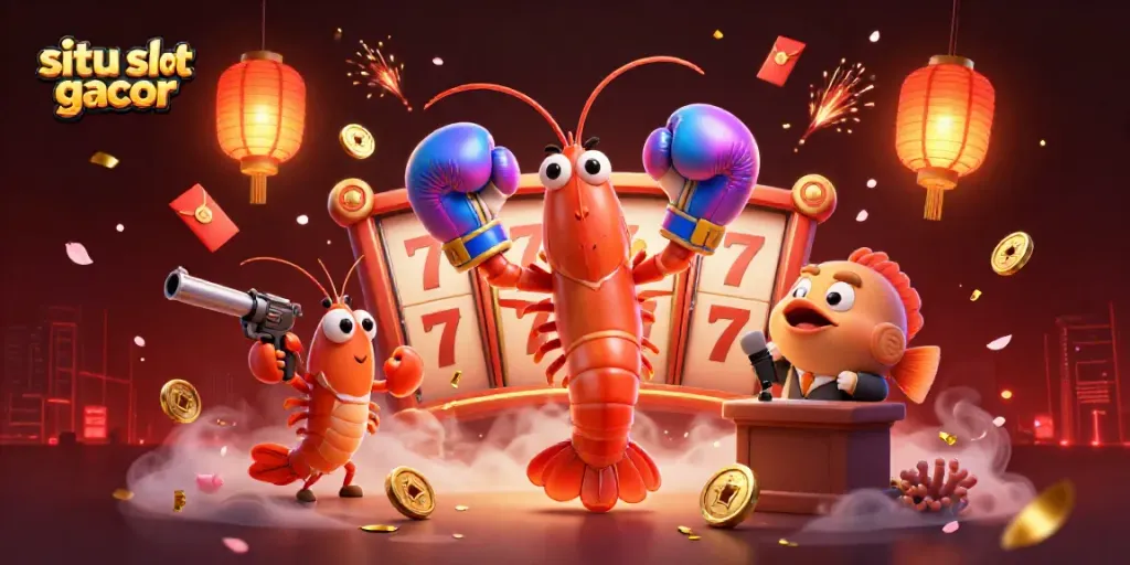 Experience the thrill of situs slot gacor with vibrant slot reels and dynamic characters illuminating the scene.