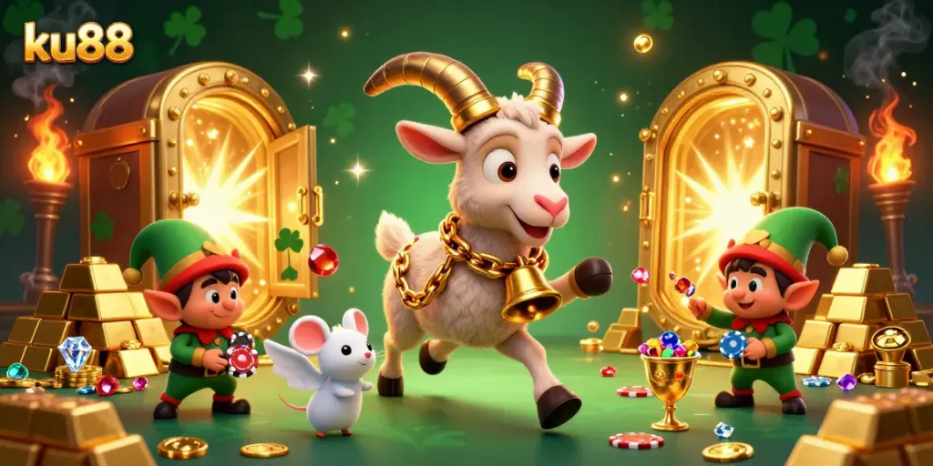 Experience the vibrant thrill of ku88 casino with 3D characters in a lively gambling environment.