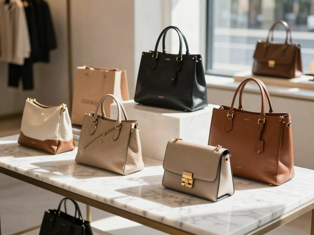 Stylish designer bags showcased elegantly for online shopping.