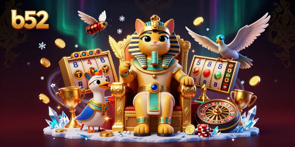 Experience thrilling gameplay with b52 as 3D Egyptian characters and gambling items bring the casino to life.