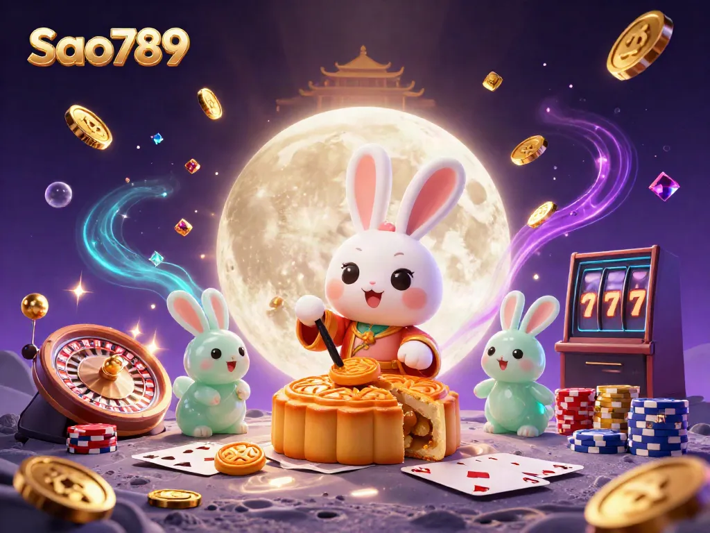 Experience thrilling gaming with Sao789 as the moon rabbit unveils hidden poker chips!
