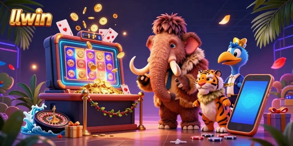 Experience the vibrant world of llwin with engaging casino elements and dynamic characters.