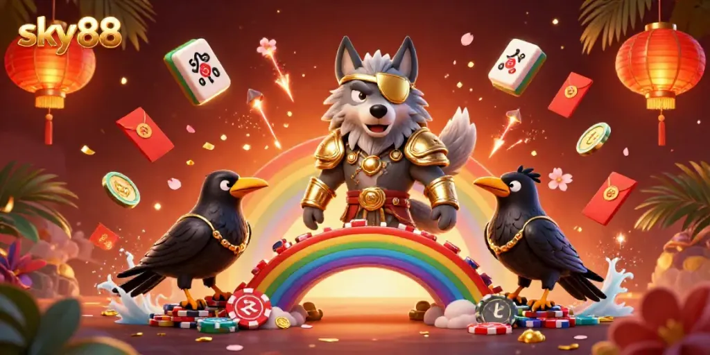 Engage in the sky88 gaming experience featuring a vibrant Norse-themed casino scene.
