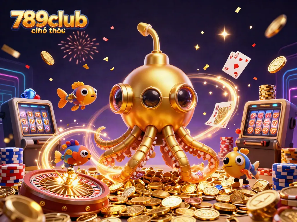 Experience the thrill of 789club chính thức with a vibrant casino illustration showcasing exciting gaming elements.