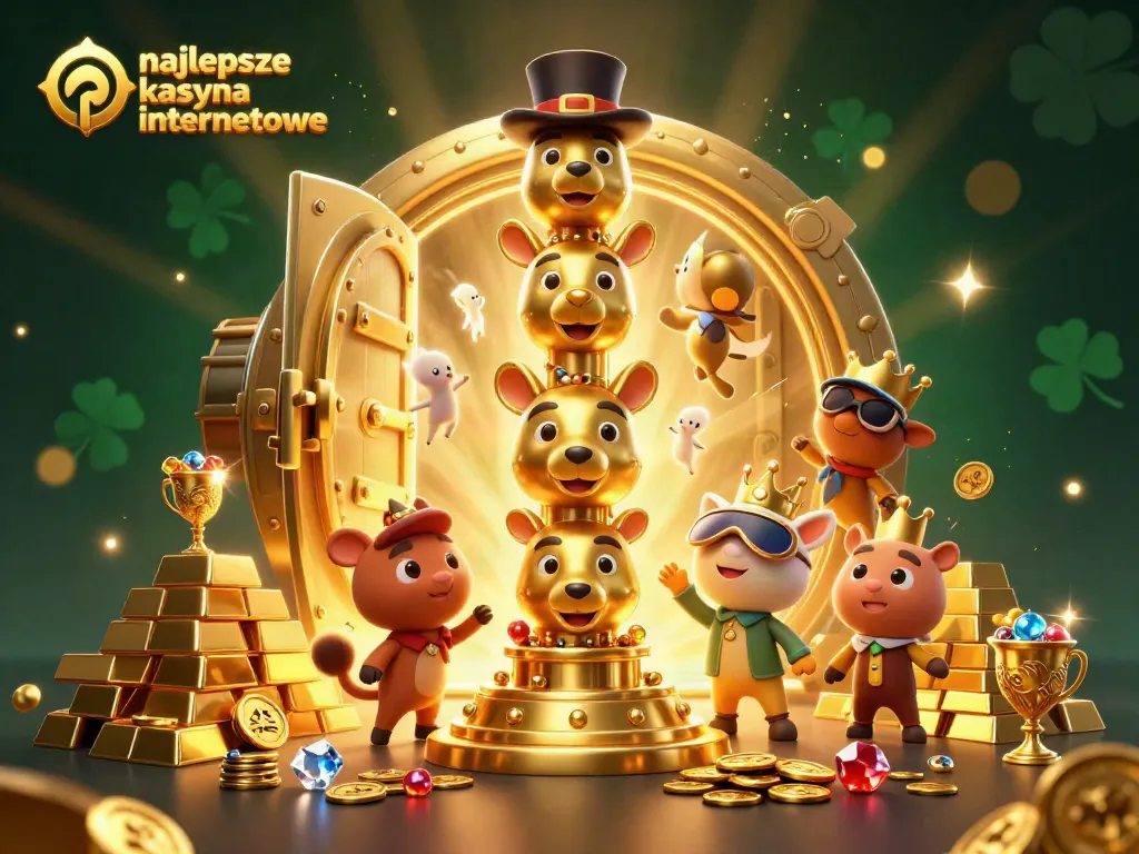 Experience the excitement of najlepsze kasyna internetowe with vibrant games and riches in this artistic illustration.