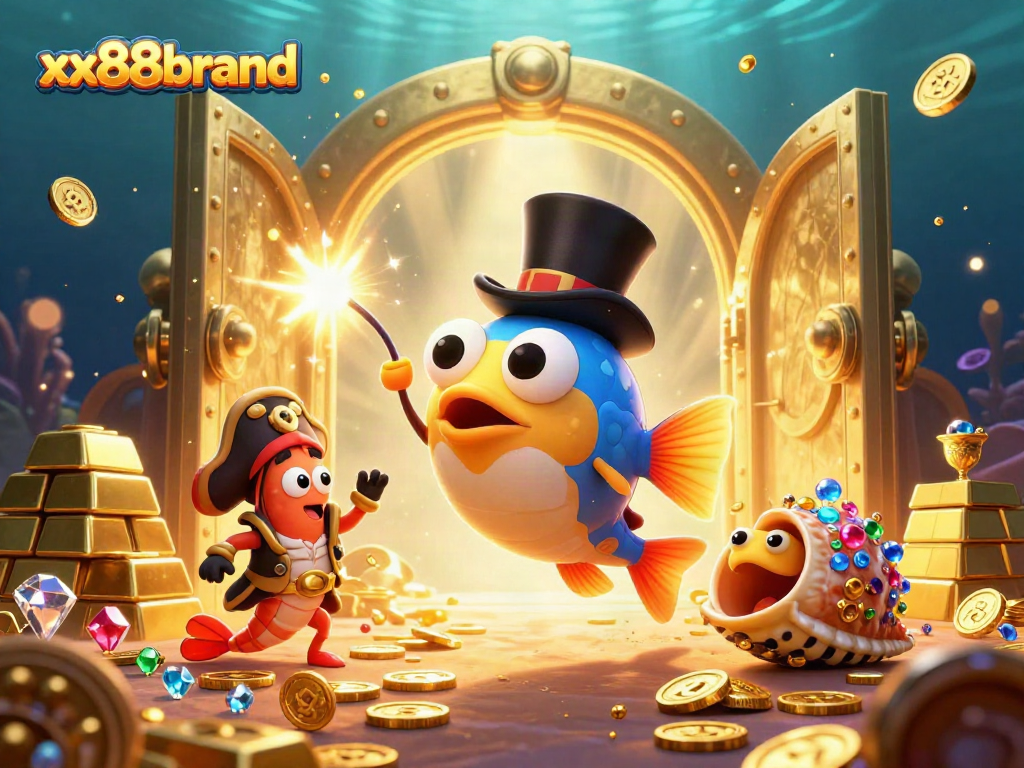 Engage with the excitement of xx88brand's treasure casino with a vibrant underwater casino scene.