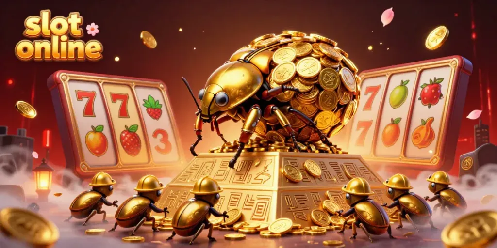 Spin and win with slot online features like dazzling reels and jackpots in this vibrant casino scene.