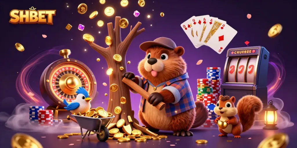 Experience the excitement of SHBET with vibrant casino character action and golden rewards!
