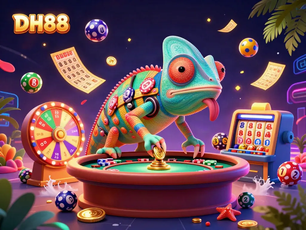 Experience the vibrant energy of DH88 casino with colorful elements and exciting gaming action.