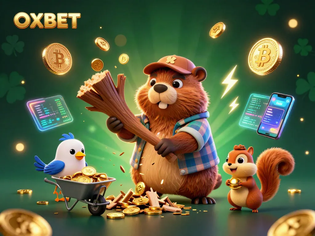Experience the thrill of winning at OXBET with golden coins raining from a tree in this vibrant 3D scene.