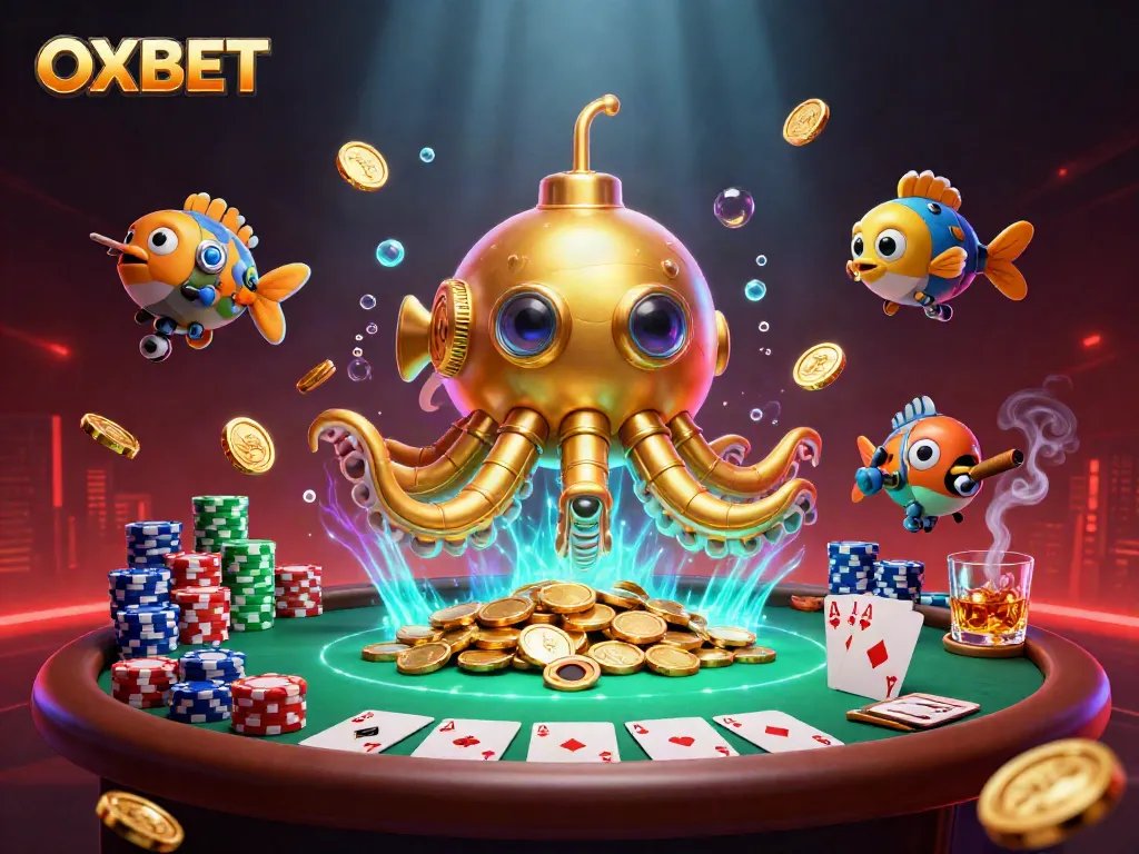 Engage in thrilling gaming adventures at OXBET with a dynamic underwater casino scene.