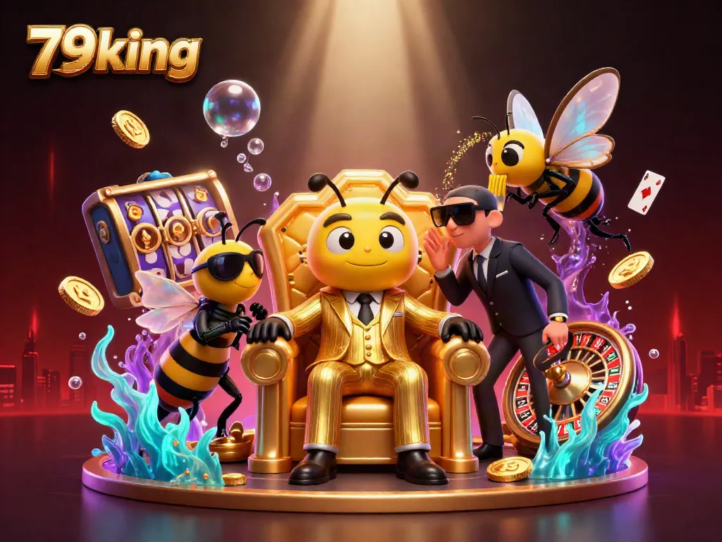 Experience the vibrant and dynamic world of 79king with animated casino elements and energetic characters.