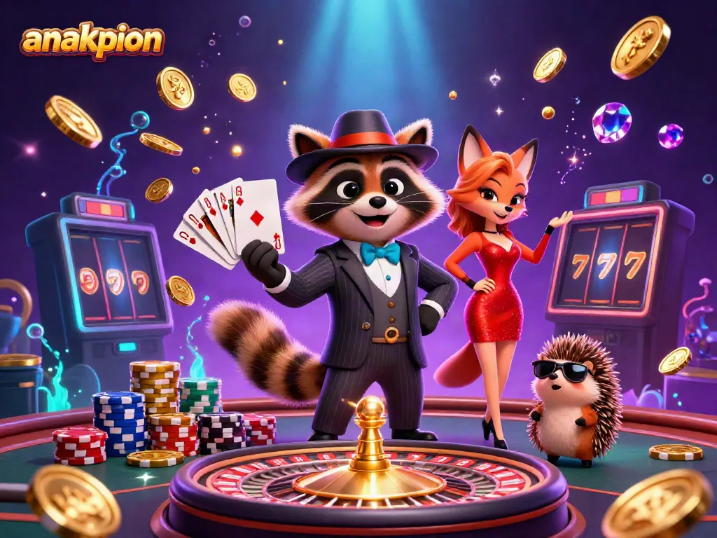 Engage in winning strategies at anakpion with our stunning casino illustration.