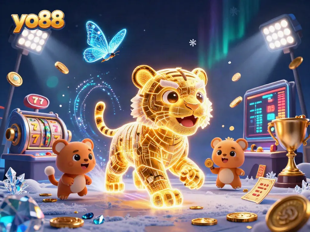 Experience exciting gameplay with yo88's golden tiger in a vibrant digital casino environment.