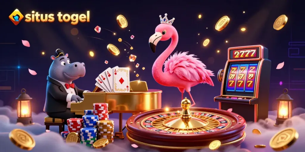 Experience the excitement of situs togel with vibrant 3D characters and dazzling casino elements in action.
