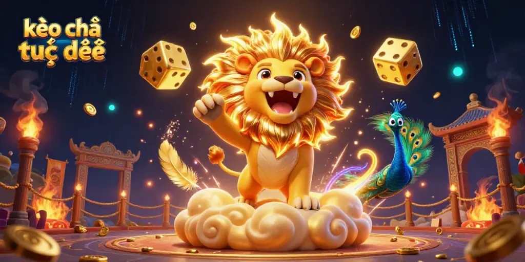 Experience live betting excitement with kèo nhà cái trực tiếp in a vibrant, dynamic, 3D scene.