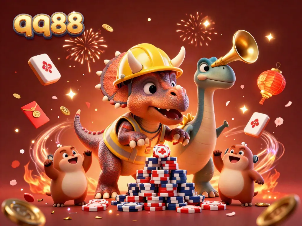 Experience the excitement of qq88 in a vibrant illustration featuring winning moments in a casino.