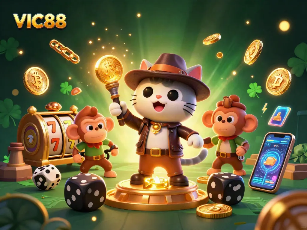 Engage with VIC88's vibrant 3D casino adventure, filled with dynamic gaming elements.